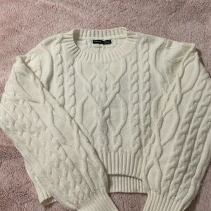 Shein White Knit Sweater size M